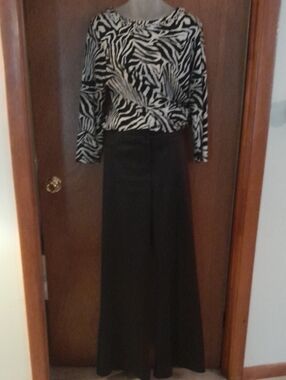 Women’s Satin Wide-Leg Black Pants